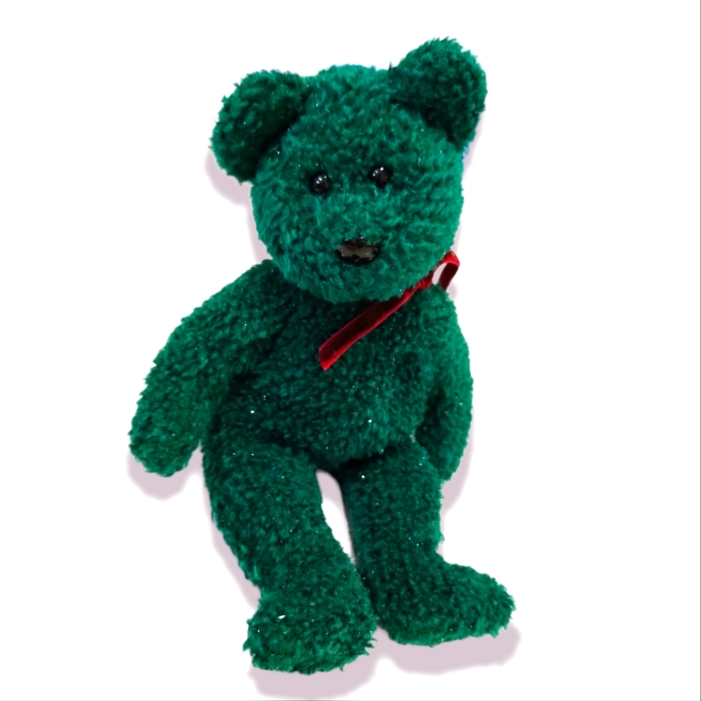 ✓TY BEANIE 2001 Christmas HOLIDAY Green BEANIE BABY BEAR